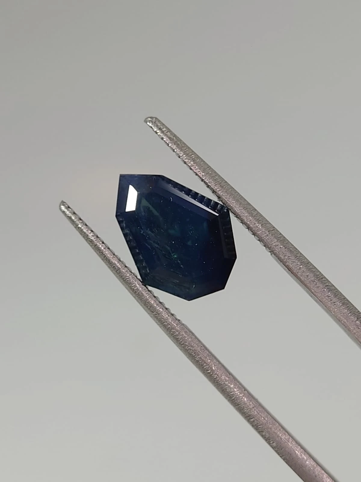 3.27ct Natural Opalescent Blue Sapphire Shield Cut from Nigeria — view 2